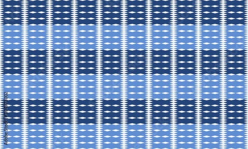 blue horizontal strip, Hourglass shape block checkerboard design for fabric print, seamless repeat pattern, arrow, row