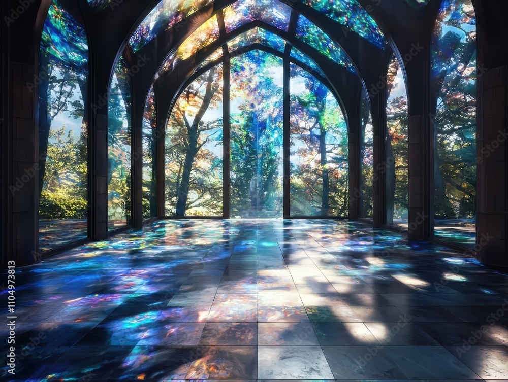 Interactive experience in nature a kaleidoscopic journey through tranquil architectural spaces Interactive experience in nature a kaleidoscopic journey through tranquil architectural spaces