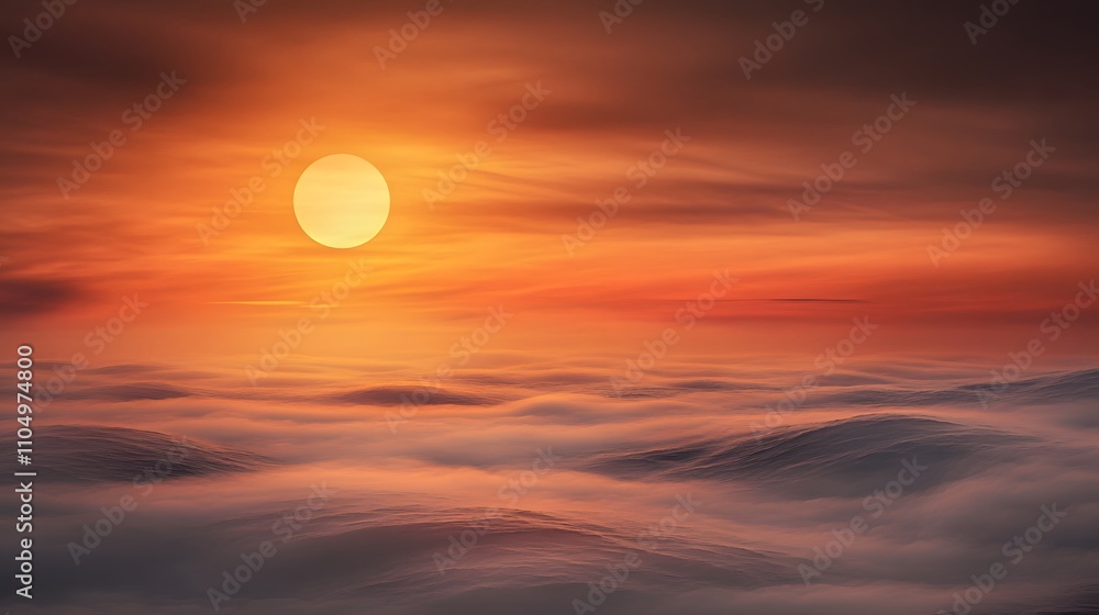 Sunset Over a Sea of Clouds a Dreamlike Scene