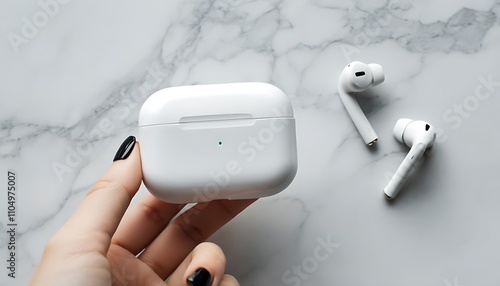 Modern wireless earbuds with sleek design