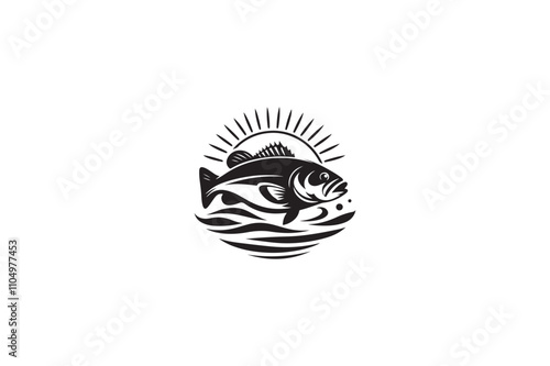 A Bass fish vector silhouette image made by adobe illustrator..eps