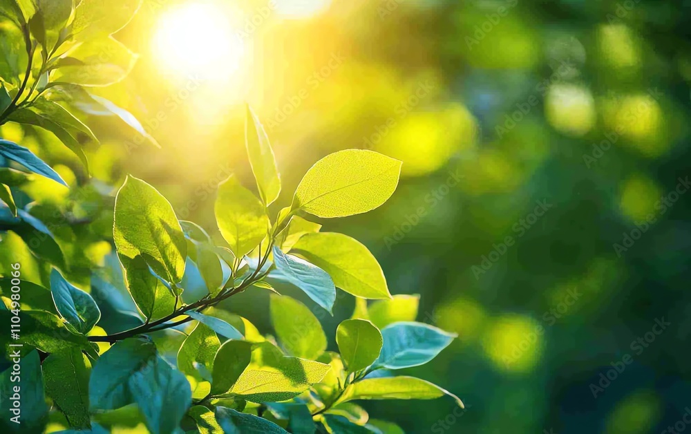 Sunlight illuminating a fresh green leaf, closeup shot, representing vitality, growth, and the rejuvenation of nature Sunlight illuminating a fresh green leaf, closeup shot, representing vitality, growth, and the rejuvenation of nature