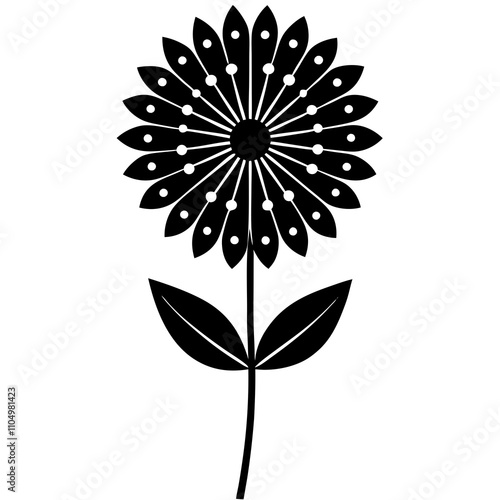 black and white flower