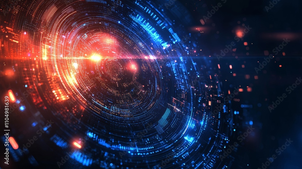 Obraz premium Artificial intelligence chipset on circuit board in futuristic concept technology artwork, orange tone