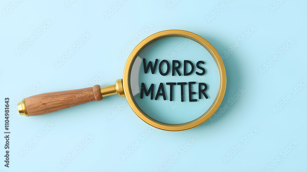 Words Matter symbol. Magnifying Glass with Concept word Words Matter. Words Matter symbol. Magnifying Glass with Concept word Words Matter.