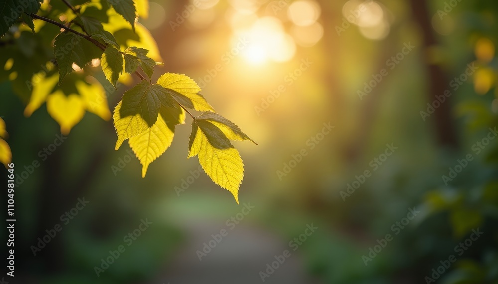 A tree with yellow leaves in the forest A tree with yellow leaves in the forest