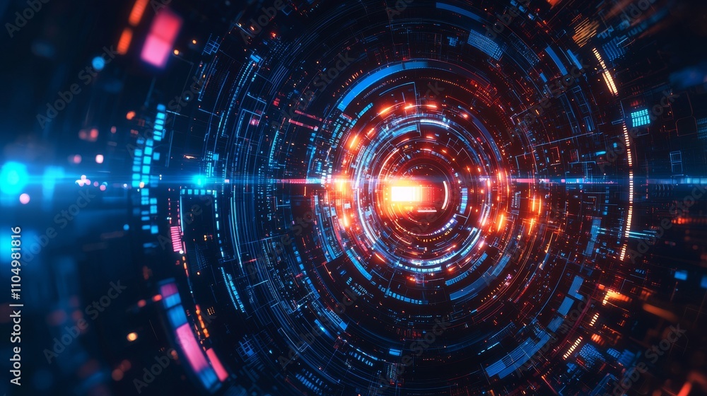 Artificial intelligence chipset on circuit board in futuristic concept technology artwork, orange tone Artificial intelligence chipset on circuit board in futuristic concept technology artwork, orange tone