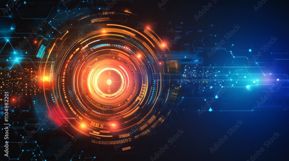 Artificial intelligence chipset on circuit board in futuristic concept technology artwork, orange tone Artificial intelligence chipset on circuit board in futuristic concept technology artwork, orange tone