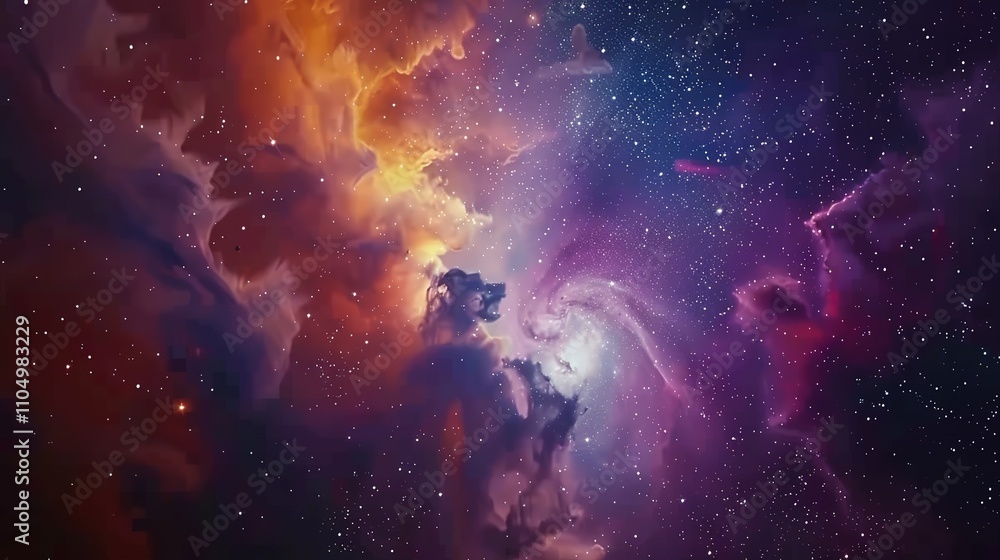 Fototapeta premium Abstract oute space endless nebula galaxy