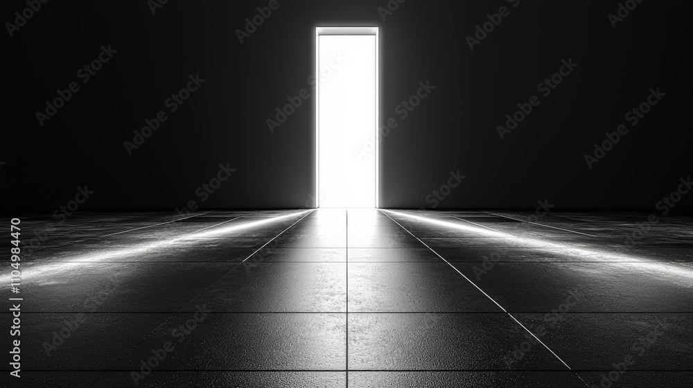 Doorway with Glowing Light - Symbol of Opportunity 3D Illustration Doorway with Glowing Light - Symbol of Opportunity 3D Illustration