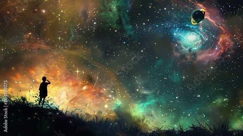 Black Art Starry Sky Background