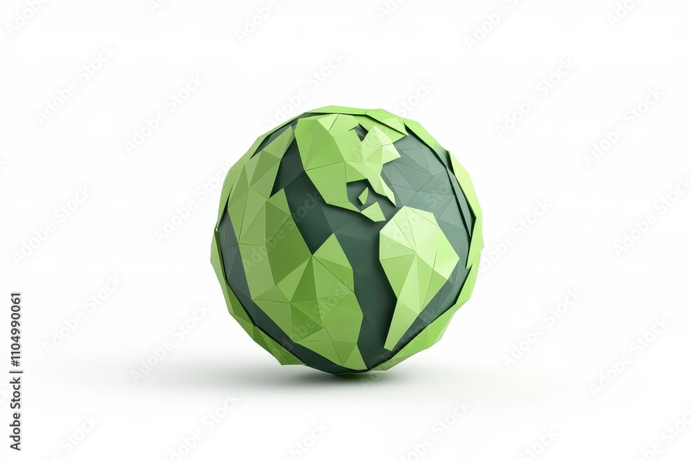 Low Poly 3D Earth in Geometric Art Style Low Poly 3D Earth in Geometric Art Style