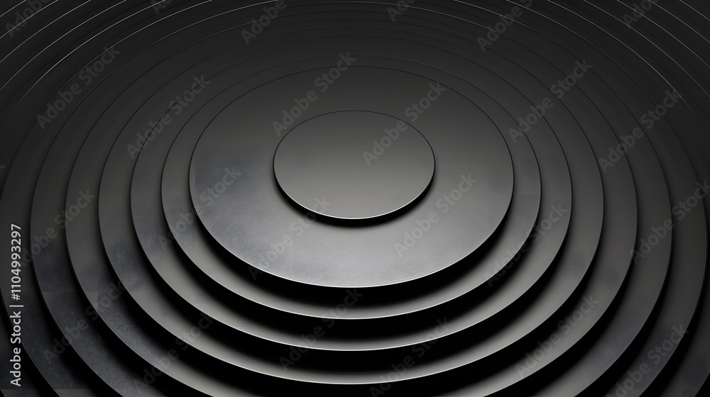 Abstract concentric circles, dark gray, metallic texture. Abstract concentric circles, dark gray, metallic texture.
