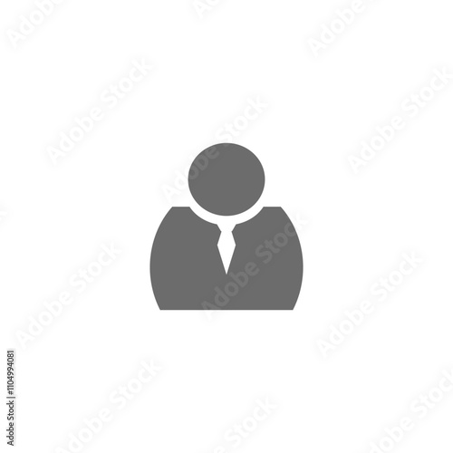 Vector flat illustration in gray scale. Avatars, user profiles, people icons, gender neutral silhouettes, profile pictures. User login or authentication icon, human person symbol.