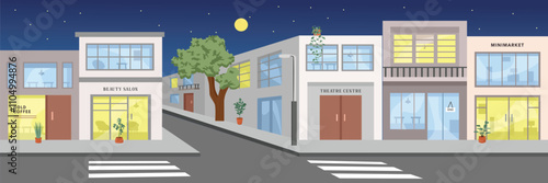 Chain store. Variety store. Thrift shop. Dime store. Exchange. Boutique. Mart. Bazaar. Emporium. Cafe. Sidewalk. Store building. Shopping complex. Night building.