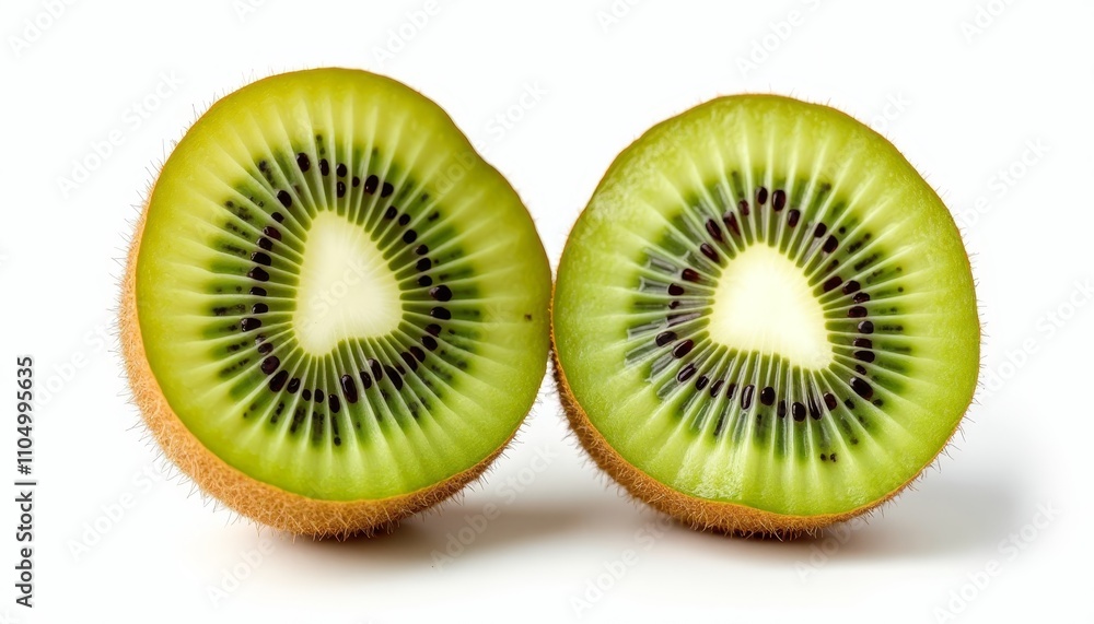 Fototapeta premium Sliced kiwi fruit on white background