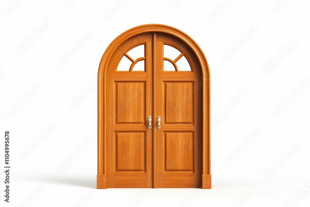 Decorative Double Wooden Door with Arched Tops Decorative Double Wooden Door with Arched Tops