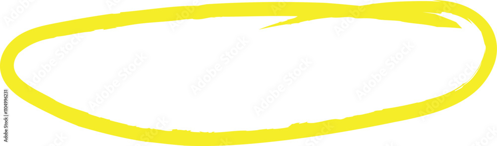 Obraz premium Yellow circle, pen draw. Highlight hand drawing different circles isolated on background. Handwritten red circle. For marking text, numbers, marker pen, pencil, and text check, vector illustration.