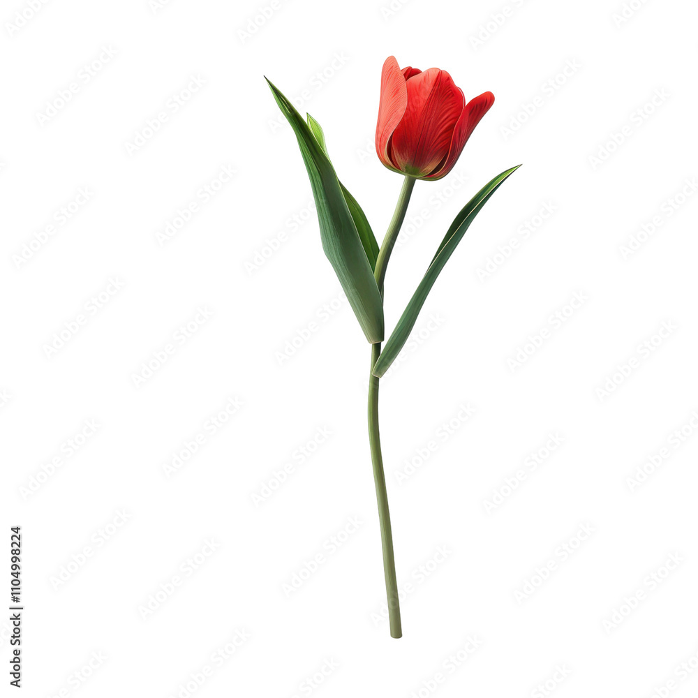 Red Tulip Close-up: A Botanical Delight Red Tulip Close-up: A Botanical Delight