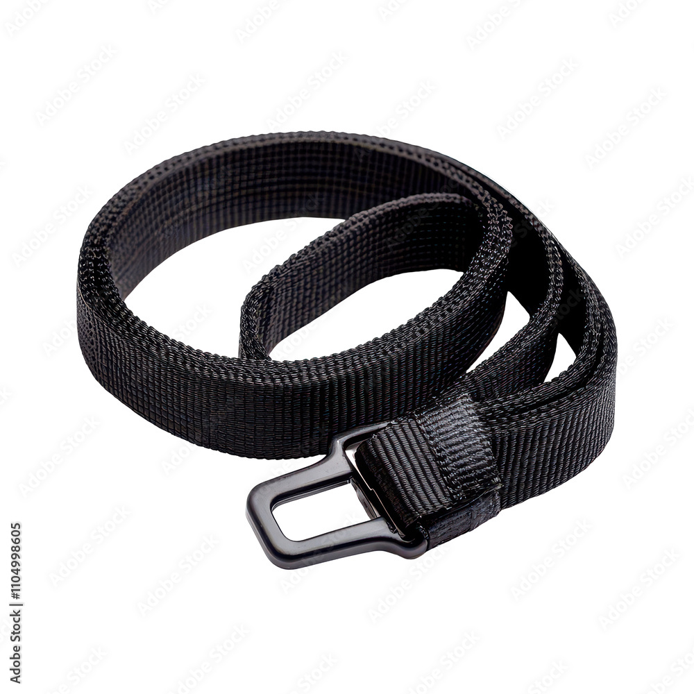 Black nylon belt on transparent background for versatile use in daily activities and outdoor adventures, Black nylon fastening belt isolated on transparent background Black nylon belt on transparent background for versatile use in daily activities and outdoor adventures, Black nylon fastening belt isolated on transparent background