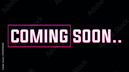 Coming soon text effect animation vedio, glitch effect.