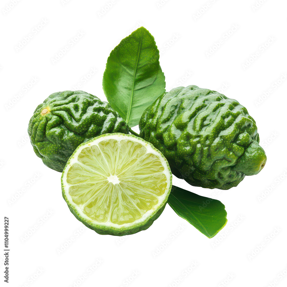 Fresh bergamot fruit and leaves on a transparent background highlighting its unique texture and vibrant coloration, bergamot or Thai lime with leaf on transparent background Fresh bergamot fruit and leaves on a transparent background highlighting its unique texture and vibrant coloration, bergamot or Thai lime with leaf on transparent background