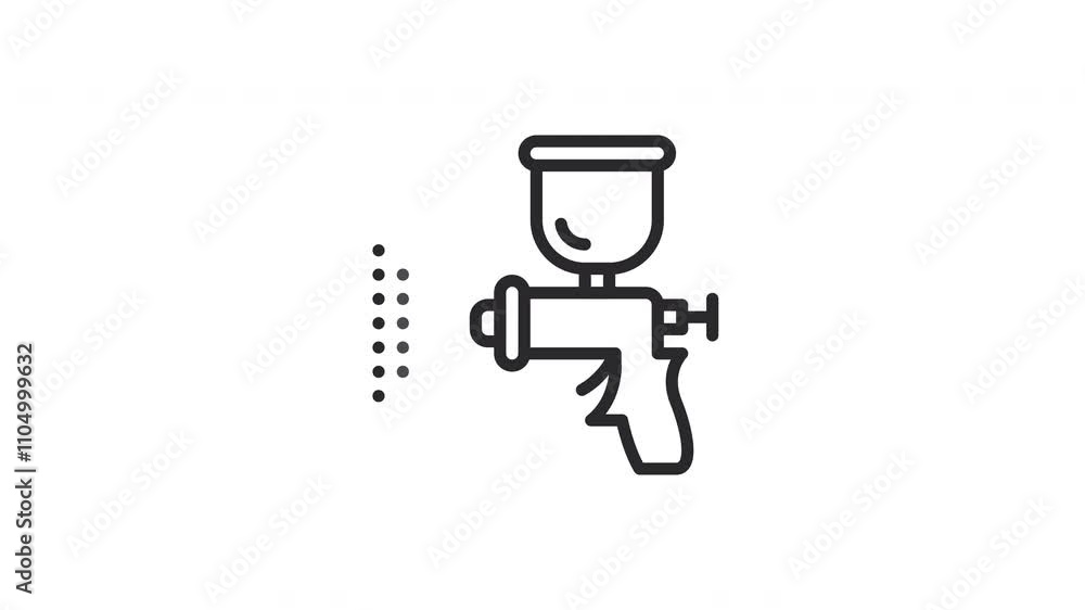 animation of paint sprayer emitting fine mist animation of paint sprayer emitting fine mist
