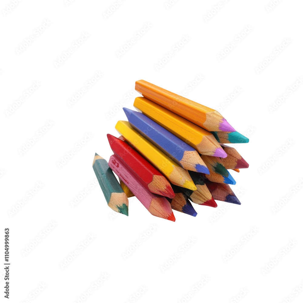 Fototapeta premium Vibrant Colored Pencils: A Spectrum of Artistic Potential