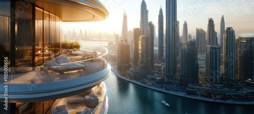 Luxury Apartment with Panoramic Dubai Skyline View