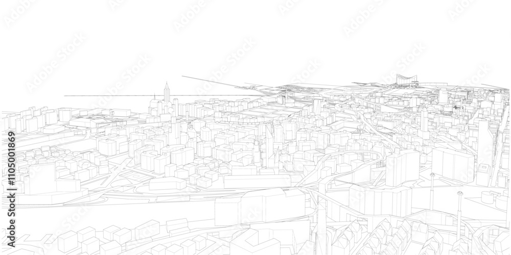 3d wireframe of building. sketch design.Vector
3d wireframe of building. sketch design.Vector