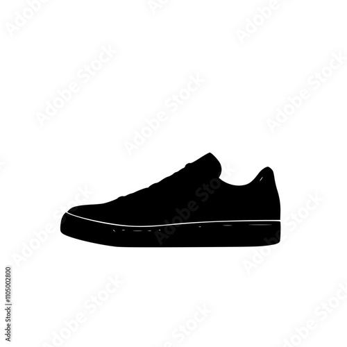 Vector illustration of a sneaker silhouette on a transparent background