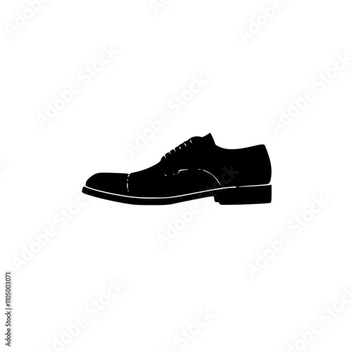 Silhouette of men's shoe vector on transparent background