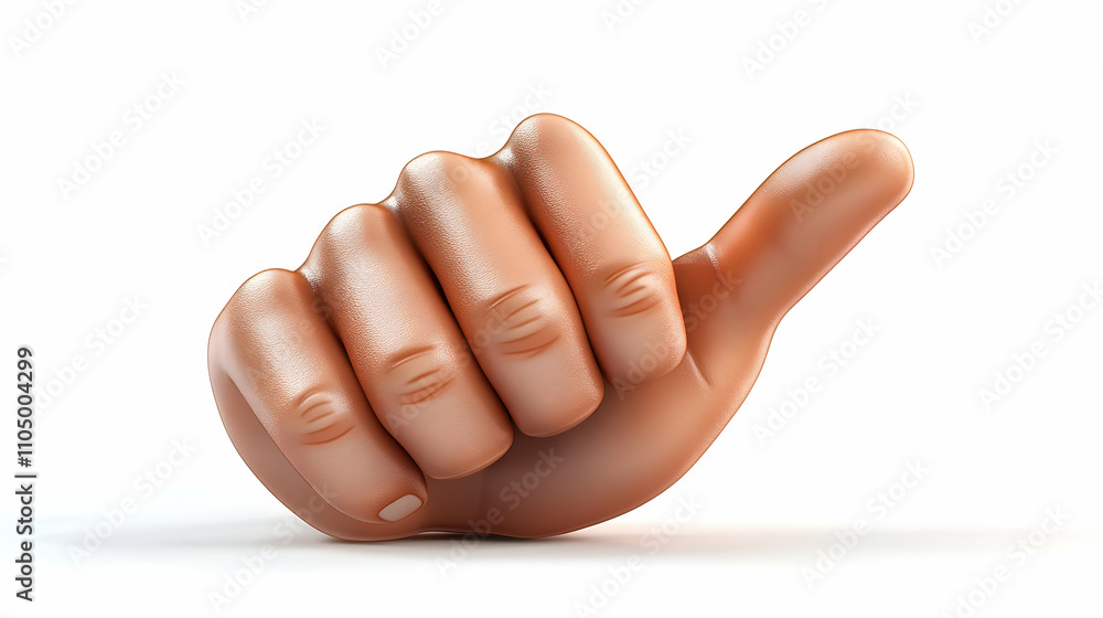 3D Hand Gesture Illustration Thumb Pointing 3D Hand Gesture Illustration Thumb Pointing