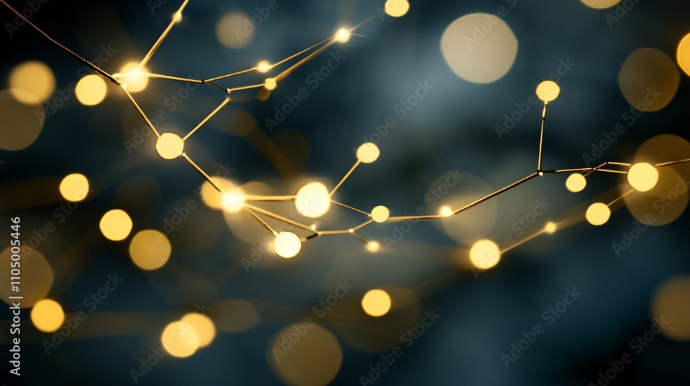 Abstract glowing network connections on dark background. Abstract glowing network connections on dark background.