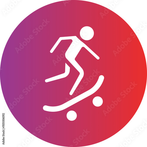 Skateboarding icon style