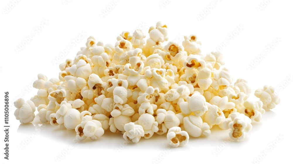 Pile of delicious, fluffy popcorn isolated on white. Pile of delicious, fluffy popcorn isolated on white.