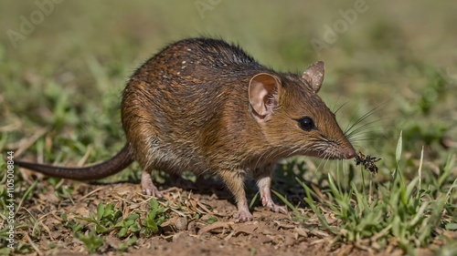 Curious Forager: Elephant Shrew Exploring the Grassland photo