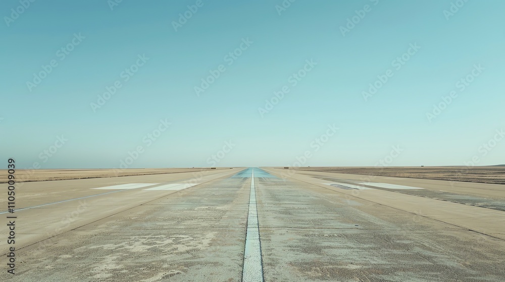 Fototapeta premium A runway at an airport extending to the horizon.
