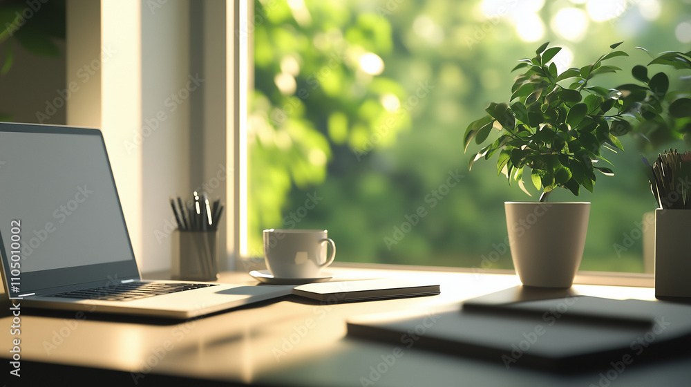 laptop in office,generative AI laptop in office,generative AI