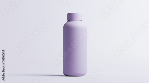 A sleek hydration bottle in a soft purple hue, standing upright on a clean white background. The smooth, minimalist design features a matte finish and a stylish cap, perfect for modern branding.