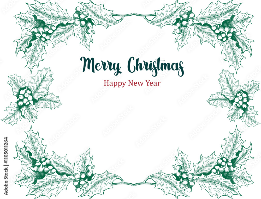 New Years frame for the text holly. Vector illustration New Years frame for the text holly. Vector illustration