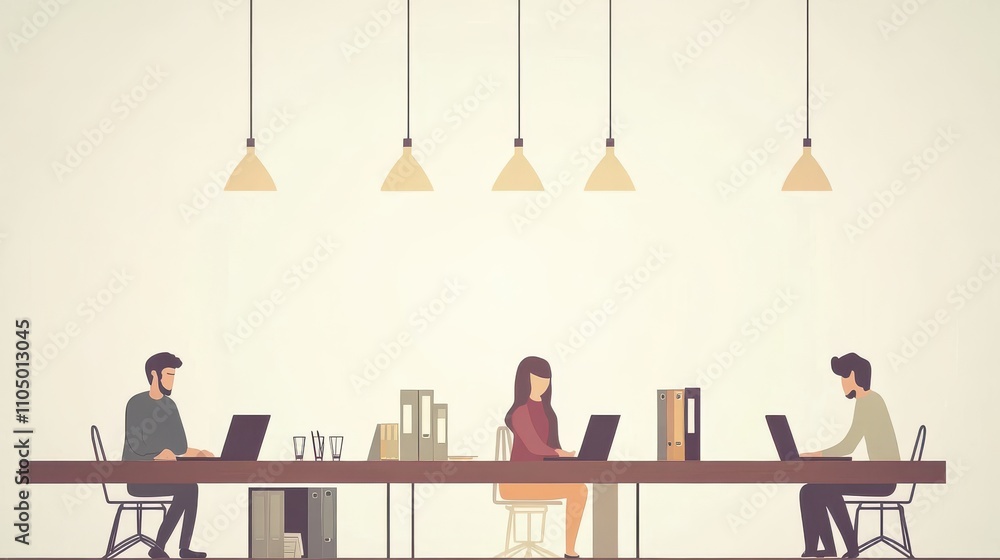 Fototapeta premium Team Collaboration in a Stylish Workspace