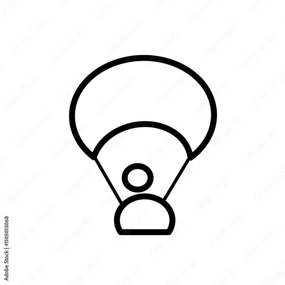 symbol design of person wearing a parachute symbol design of person wearing a parachute