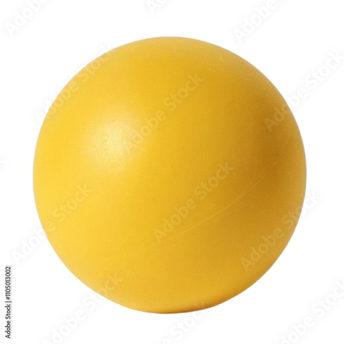 Yellow rubber ball isolated on a transparent background
