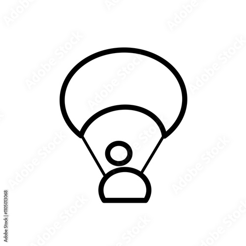 symbol design of person wearing a parachute