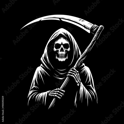 scary grim reaper the death silhouette in the dark	

