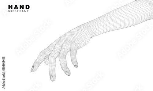 A computer generated rendering hand.