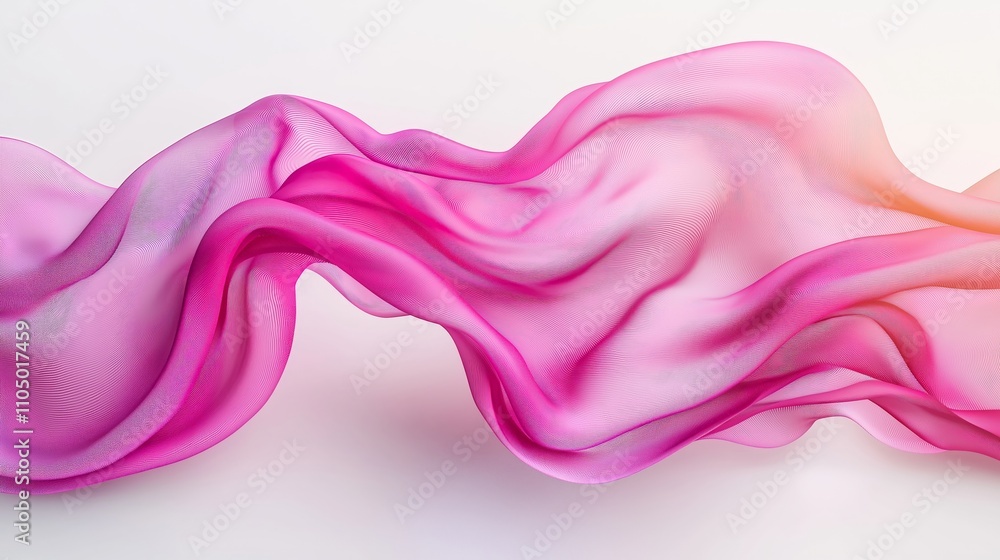 close up of a pink red color fabric cloth flowing on white background close up of a pink red color fabric cloth flowing on white background
