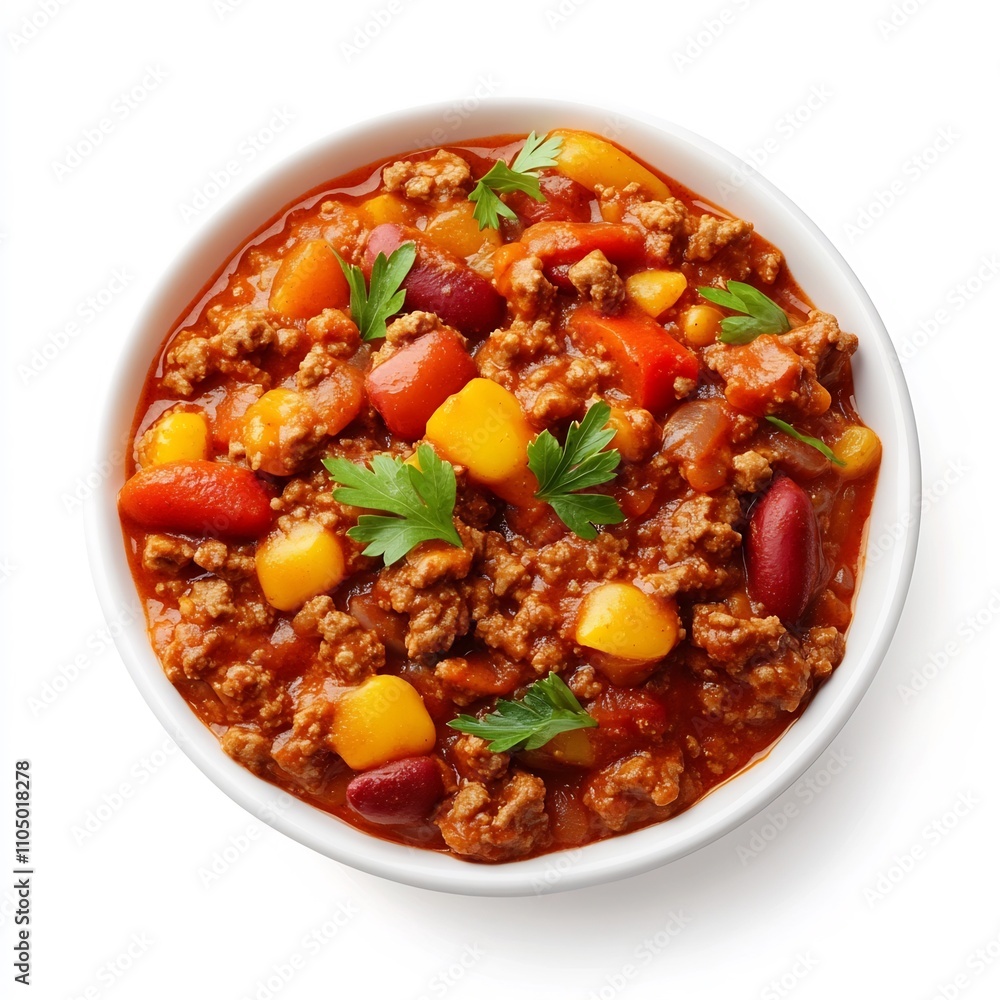 Macro Shot of Chili Classic Southwestern Style American Cuisine Dish Macro Shot of Chili Classic Southwestern Style American Cuisine Dish