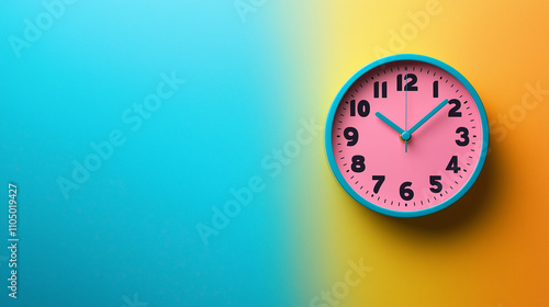 Wallpaper Mural Vibrant clock on a gradient blue and yellow background symbolizing time management Torontodigital.ca